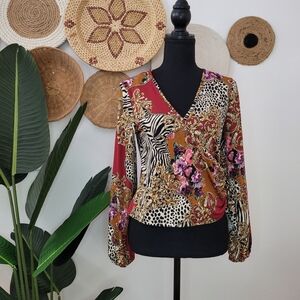 Red/combo top- Medium